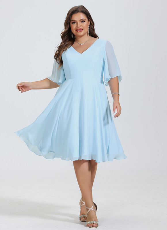 Robe Midi Aérienne Marine - gallery 5