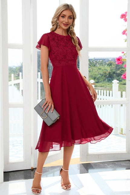 Robe Midi Bordeaux Aérienne