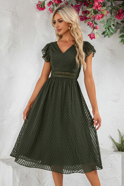 Robe Midi Midi À Rayures