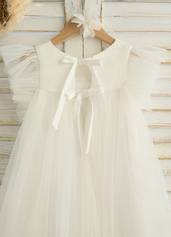 Robe Midi Enfant Tulle Satiné - gallery 1