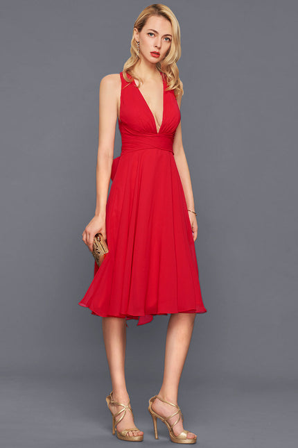 Robe Midi Rouge Élégance - gallery 2