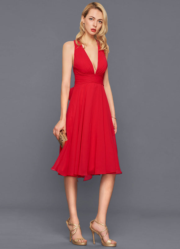 Robe Midi Rouge Élégance - gallery 2