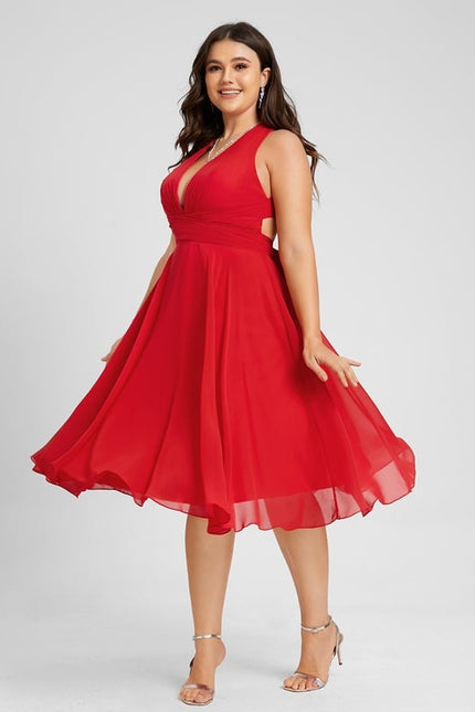 Robe Midi Rouge Élégance - gallery 6