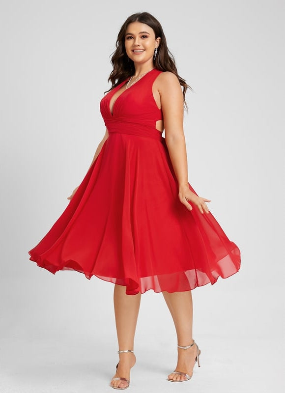 Robe Midi Rouge Élégance - gallery 6