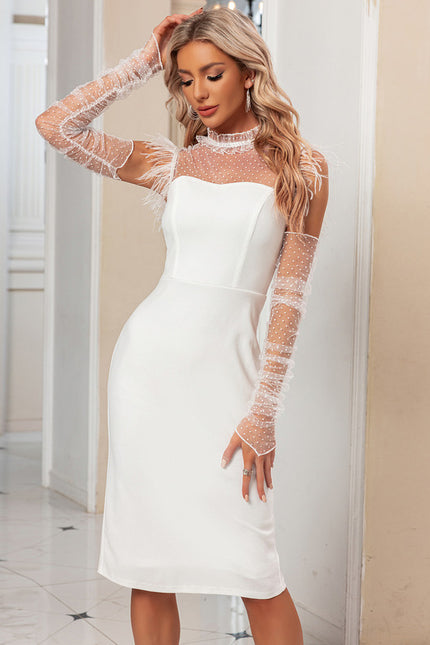 Robe Midi Midi Illusion Satinée - gallery 5