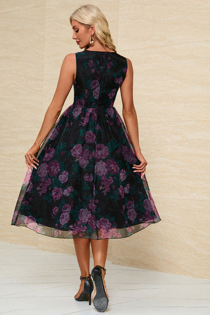 Robe Midi Fleurie Nocturne - gallery 3