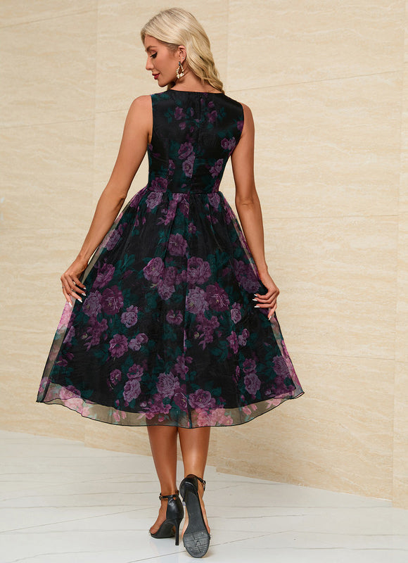 Robe Midi Fleurie Nocturne - gallery 3