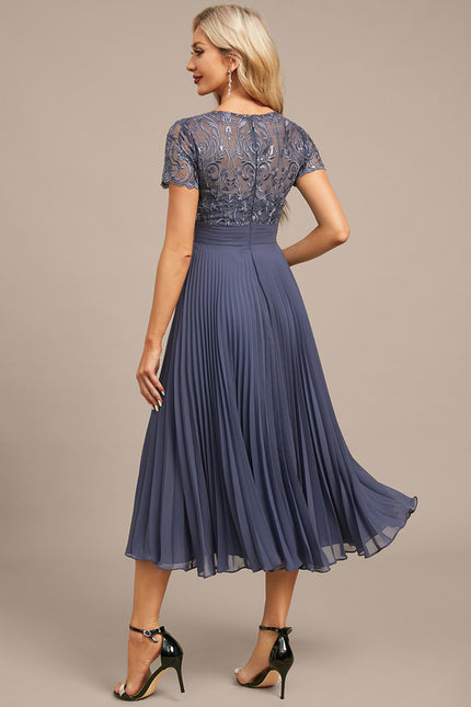 Robe Midi Plissée Nuit - gallery 6