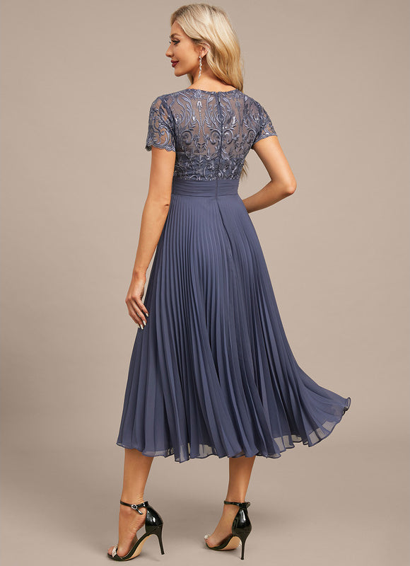 Robe Midi Plissée Nuit - gallery 6