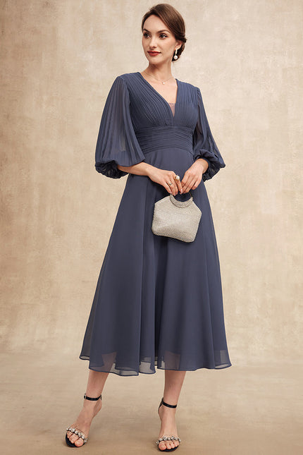 Robe Midi Fluide Marine - gallery 4