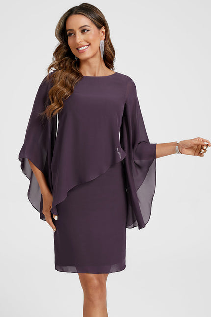 Robe Midi Drapée Prune - gallery 6