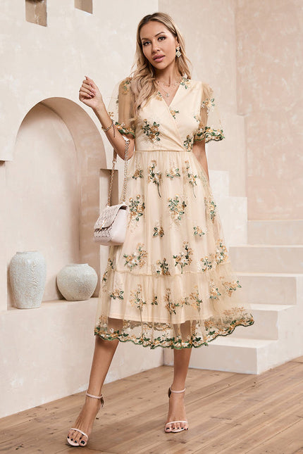 Robe Midi Évasée Fleurie - gallery 2