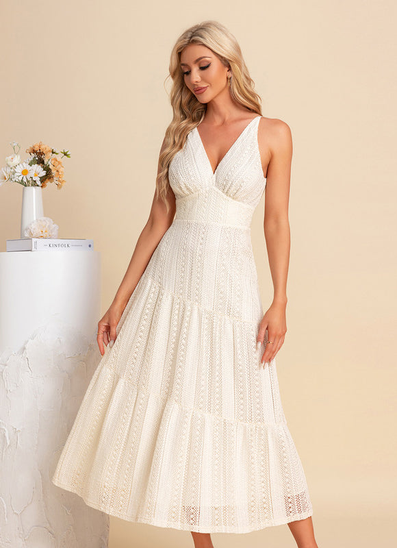 Robe Midi Évasée En Crochet - gallery 5