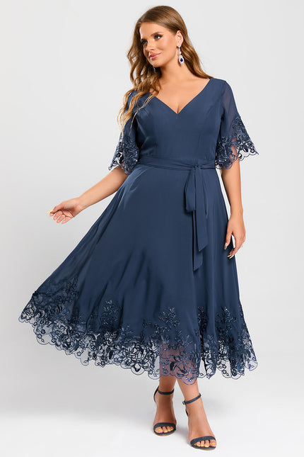 Robe Midi Émeraude Dentelle - gallery 8