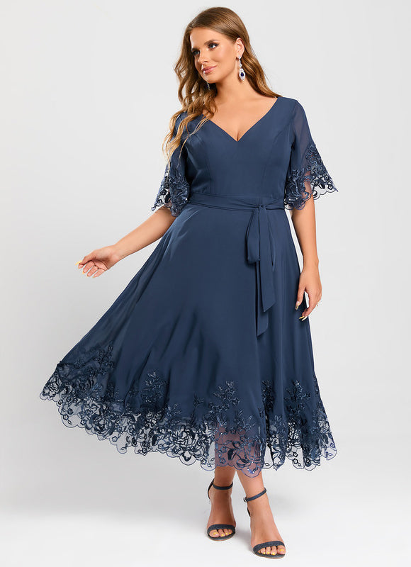 Robe Midi Émeraude Dentelle - gallery 8