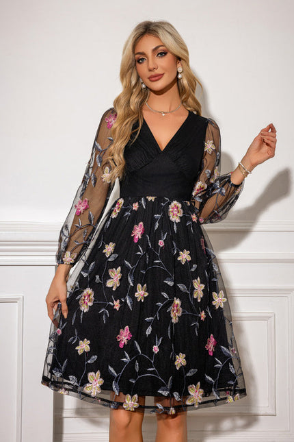 Robe Midi Évasée Fleurie - gallery 5