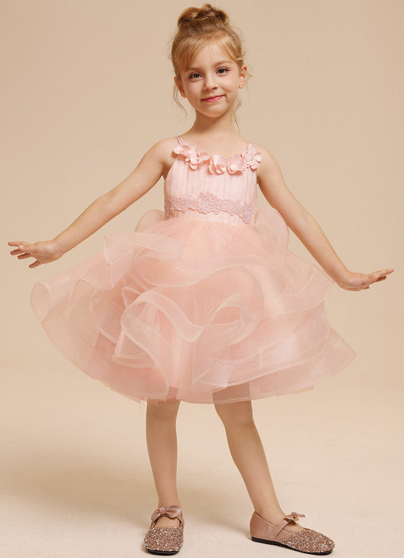 Robe Midi Fille Rose Tulle - gallery 1
