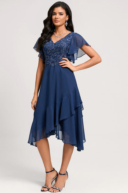 Robe Midi Fluide À Volants