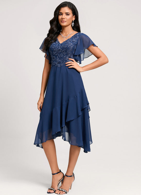 Robe Midi Fluide À Volants