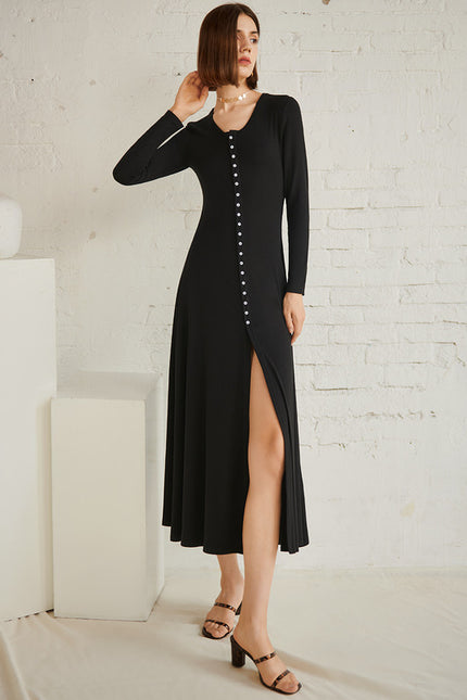 Robe Midi Maille Côtelée - gallery 2