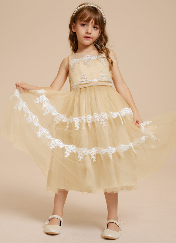 Robe Midi Tulle Doré