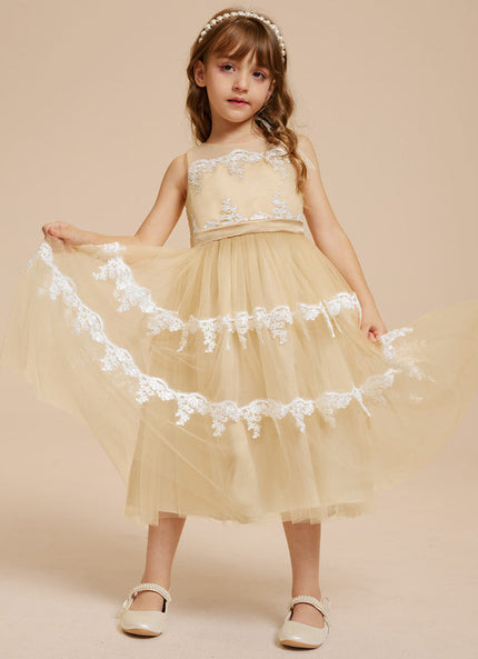 Robe Midi Tulle Doré