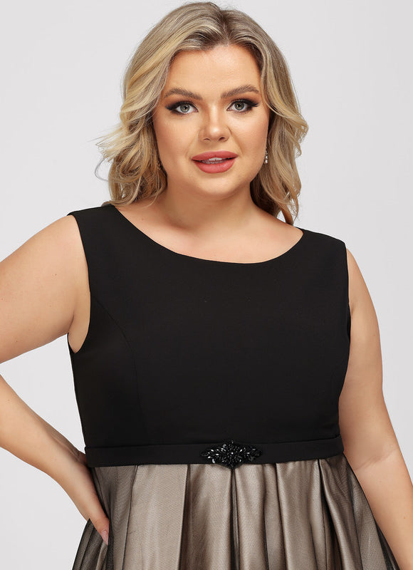 Robe Midi Éclat Noir Satiné - gallery 5