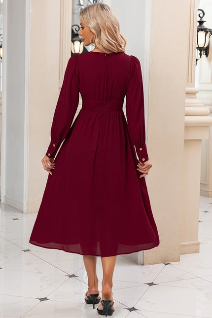Robe Midi Manches Bouffantes - gallery 5