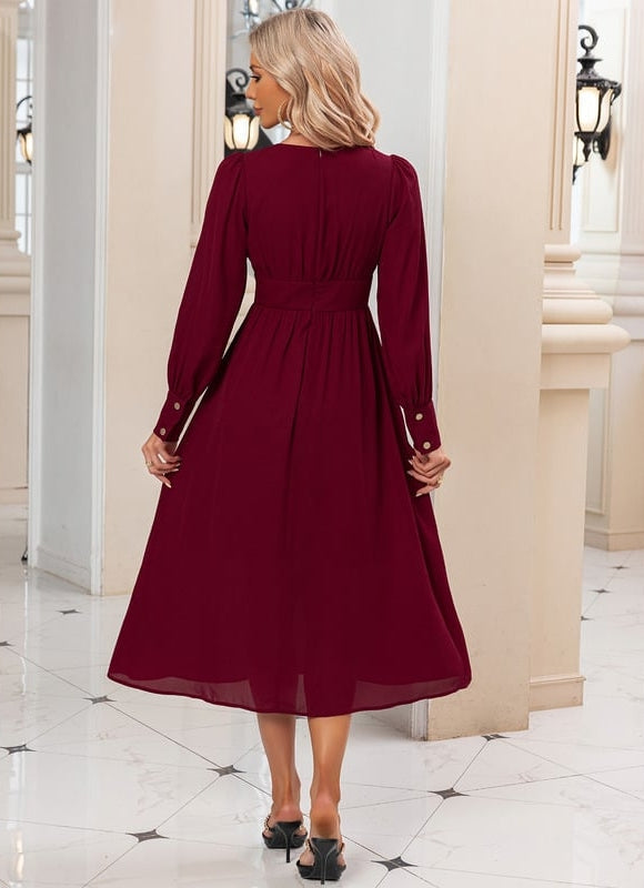 Robe Midi Manches Bouffantes - gallery 5