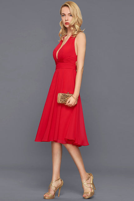 Robe Midi Rouge Élégance - gallery 3