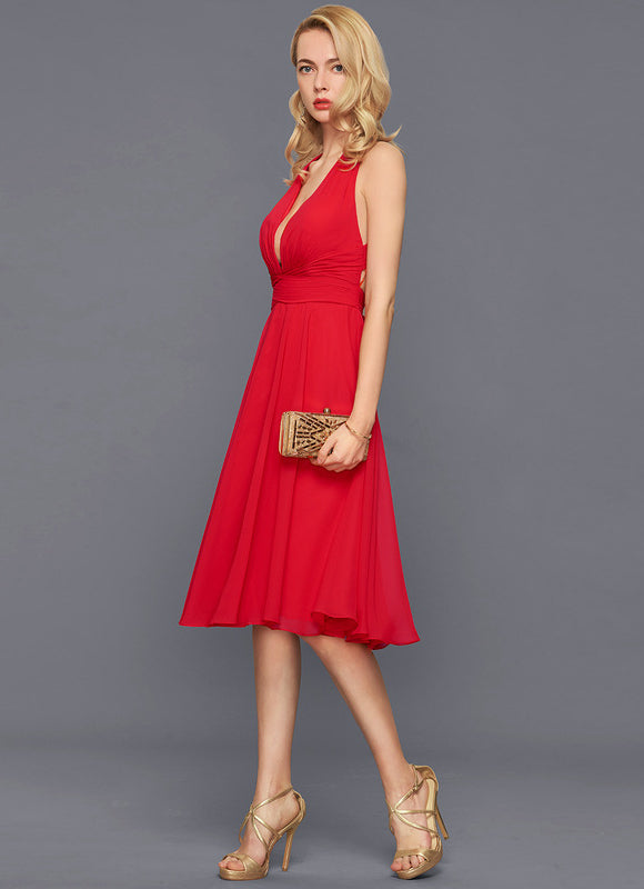 Robe Midi Rouge Élégance - gallery 3