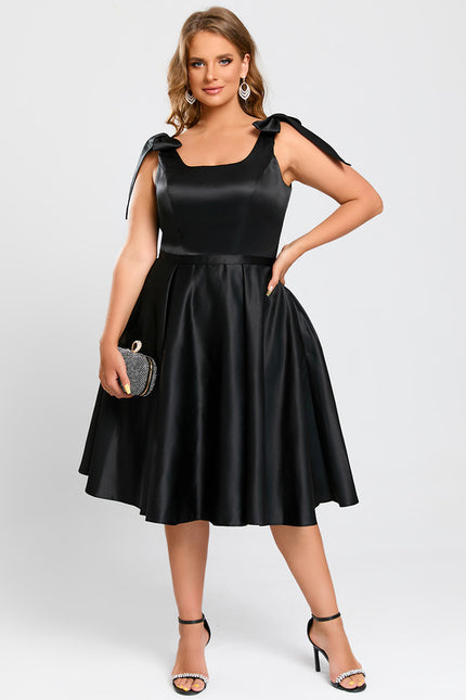 Robe Midi Satin Noir - gallery 5
