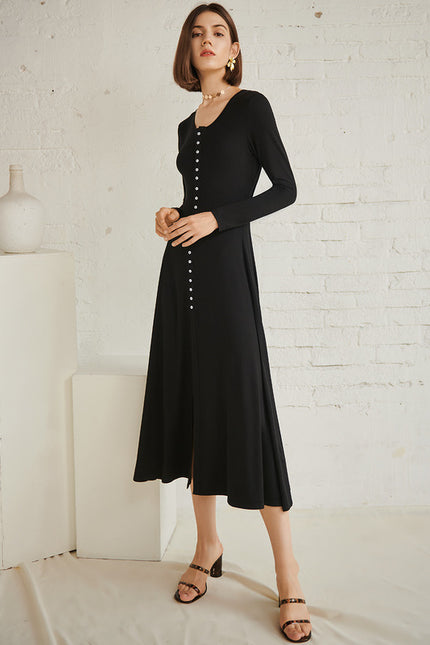Robe Midi Maille Côtelée - gallery 3