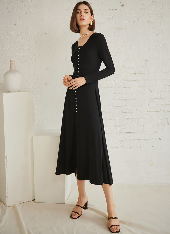 Robe Midi Maille Côtelée - gallery 3