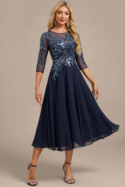 Midi Robe Habillée Pour Mariage Femme 60 Ans - gallery 4