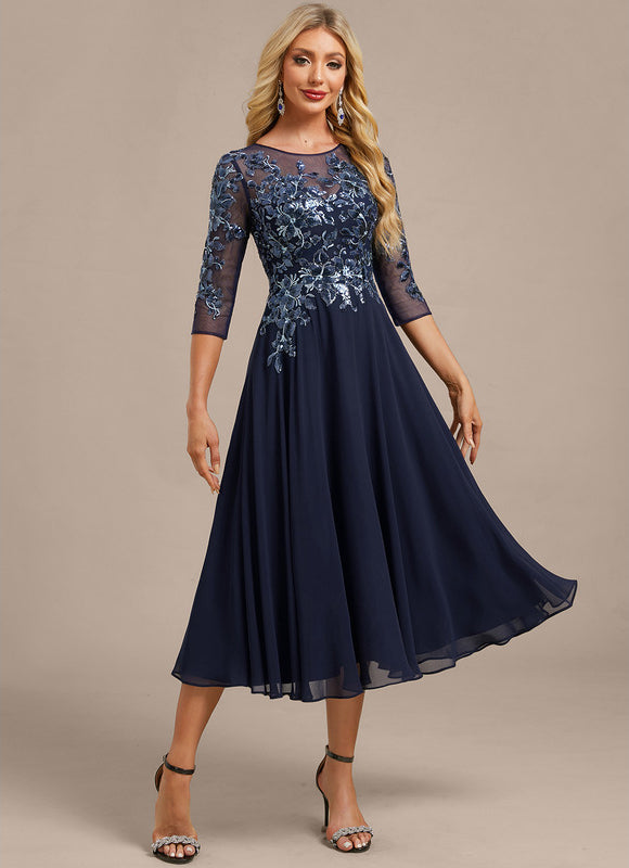 Midi Robe Habillée Pour Mariage Femme 60 Ans - gallery 4