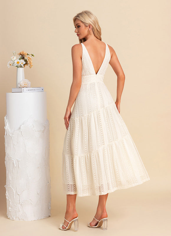 Robe Midi Évasée En Crochet - gallery 2