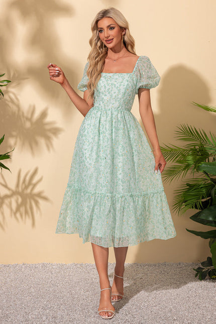Robe Midi Verte Aérienne