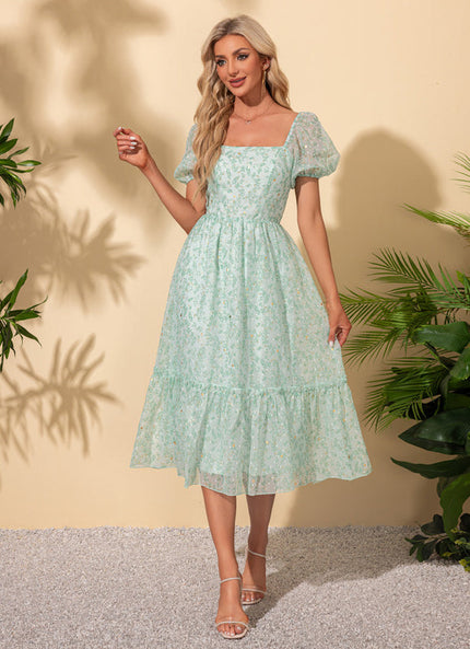 Robe Midi Verte Aérienne