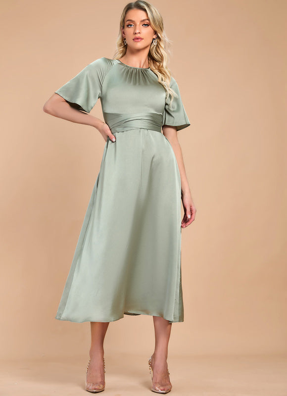 Robe Midi Satin Midi Cintrée - gallery 3