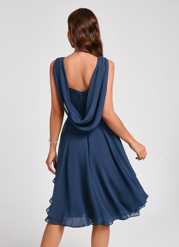 Robe Midi Aérienne Marine - gallery 7