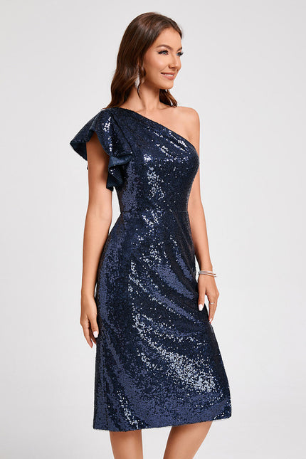 Robe Midi Pailletée Asymétrique - gallery 6