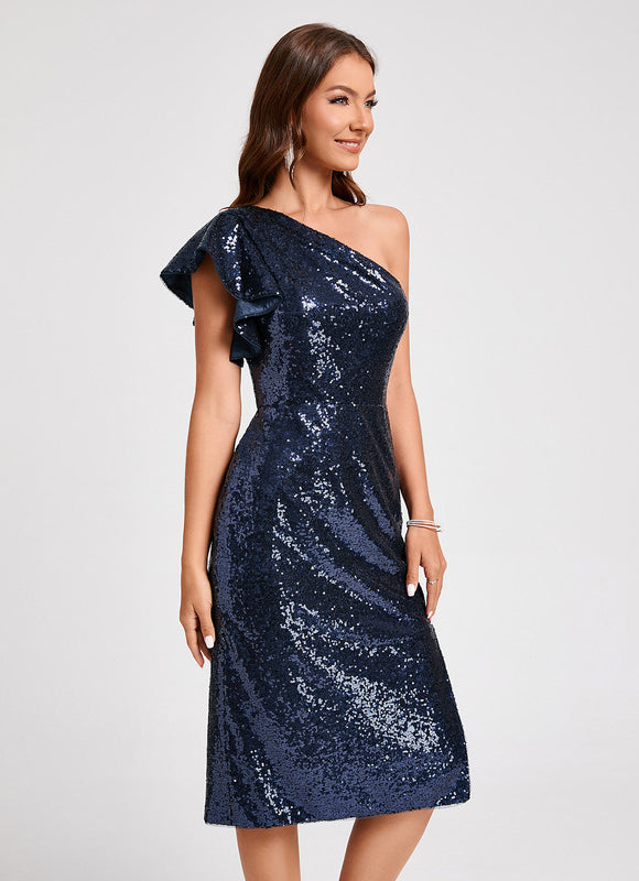 Robe Midi Pailletée Asymétrique - gallery 6