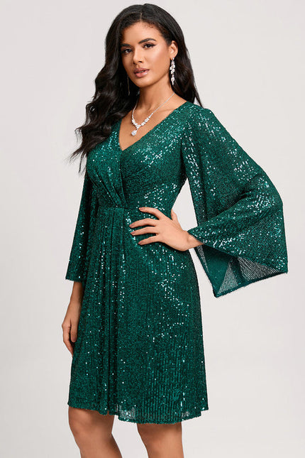 Robe Midi Émeraude Pailletée - gallery 5