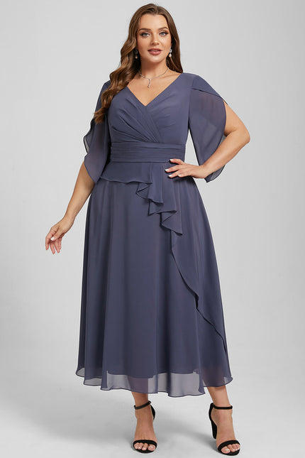 Robe Midi Fluide Grisâtre - gallery 9