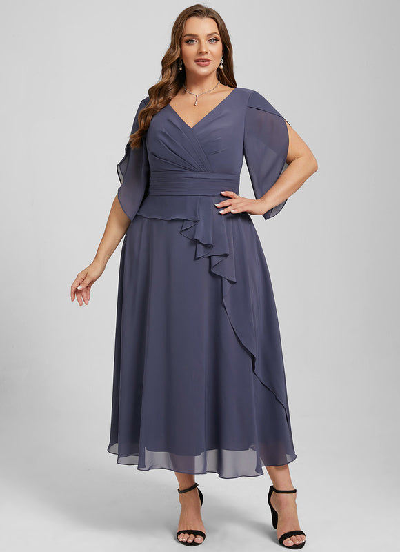 Robe Midi Fluide Grisâtre - gallery 9