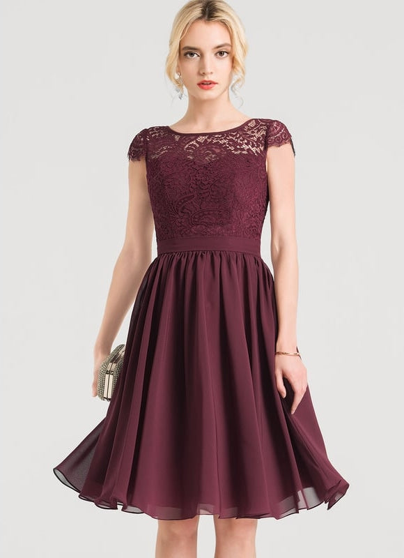 Robe Midi Dentelle Aubergine - gallery 3