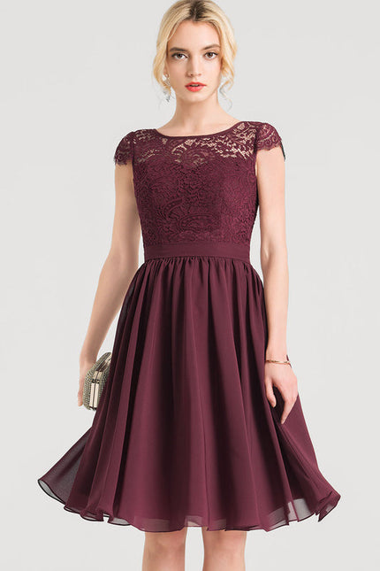 Robe Midi Élegante Bordeaux - gallery 3