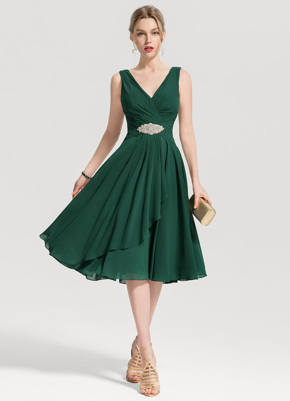 Robe Midi Émeraude Flottante - gallery 2