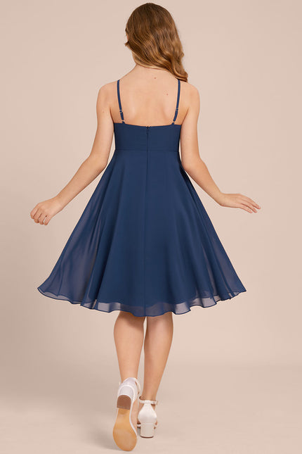 Robe Midi Évasée Marine - gallery 1